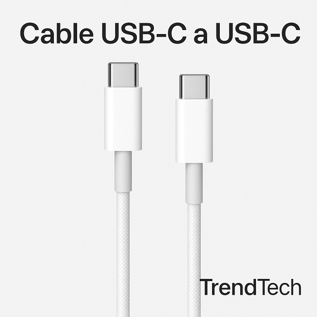 Cable USB-C a C para iPhone - Carga rápida 20W